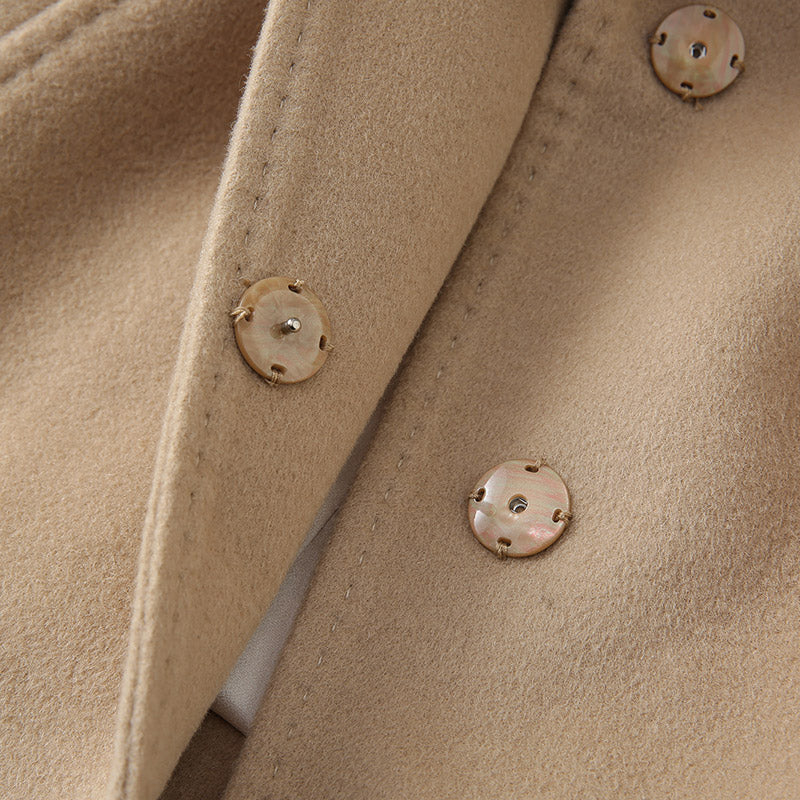The Odette Wool Jacket with Detachable Rex Rabbit Fur Collar