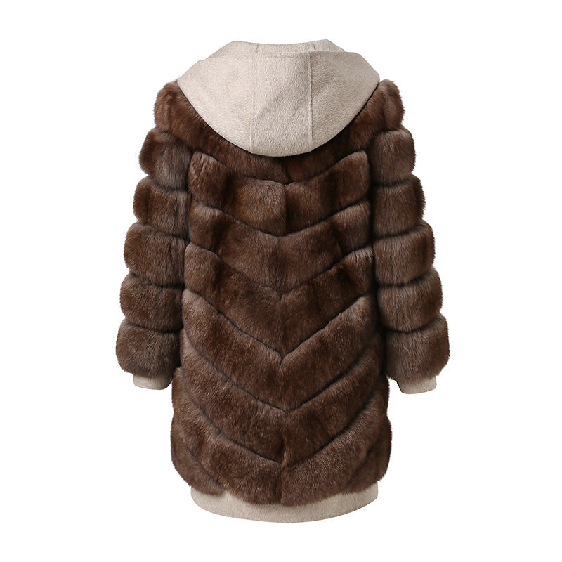 The Serenite Wool Coat with Genuine Fox Fur