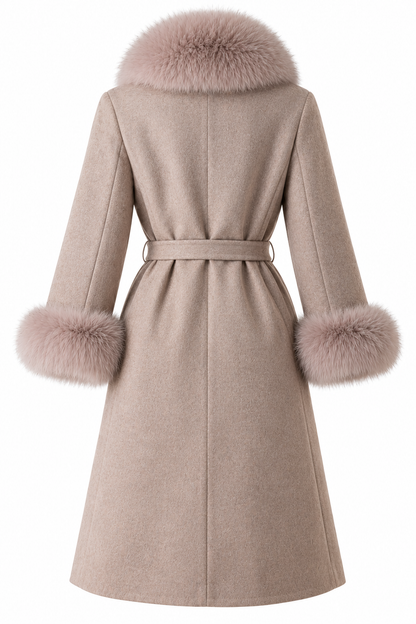 ICON Women's Cashmere Coat with Arctic Fox Fur