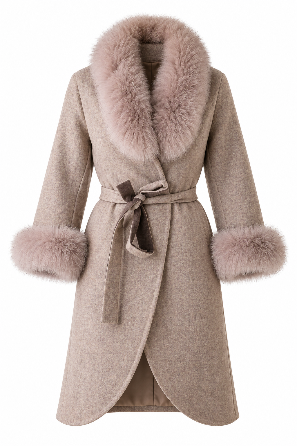 ICON Women's Cashmere Coat with Arctic Fox Fur